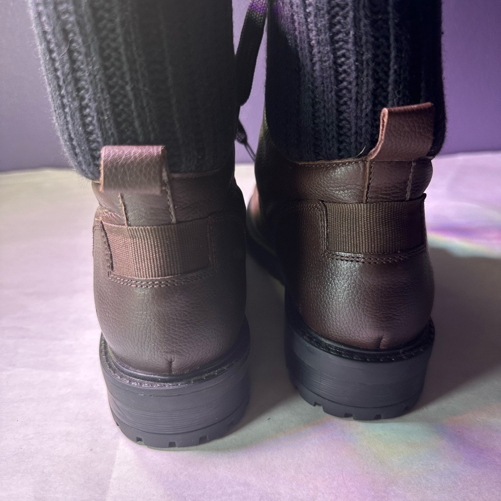 Cougar Brown Leather Combat Boots - Picture 13 of 16